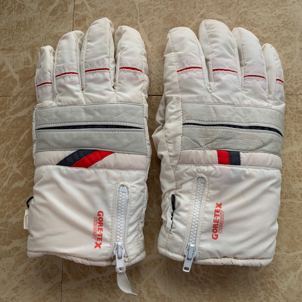 Conroy Gore-Tex Ski Gloves Large White Waterproof Insulated Vintage Retro 90s